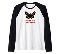 I Brake For Mothman Cryptid Paranormal Humor Maglia con Maniche Raglan