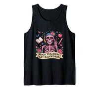 I bravi Insegnanti Dicono parolacce Skeleton Teacher Halloween Divertente Canotta