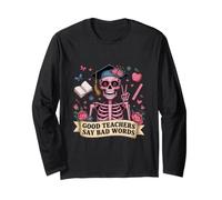 I bravi Insegnanti Dicono parolacce Skeleton Teacher Halloween Divertente Maglia a Manica