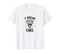 I Break for Cake: Whimsical Dessert Lover's Maglietta, Uomo, Bianco, 3XL