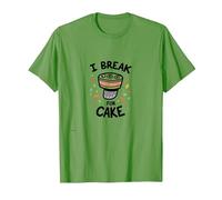 I Break for Cake: Whimsical Dessert Lover's Maglietta, Uomo, Erba, XL