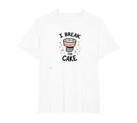 I Break for Cake: Whimsical Dessert Lover's Maglietta, Uomo Taglie Grandi, Bianco, 3X Tall
