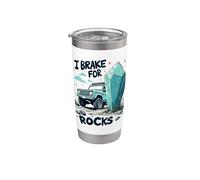 I Break For Rocks Rockhounding Cercatore Minerali Bicchiere termico in acciaio inox doppia parete