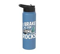 I Break For Rocks Rockhounding Cercatore Minerali Stainless Steel Insulated Water Bottle