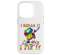 I Break It I Fix It Funny Blocks Bricks Toy Master Builder Custodia per iPhone 14 Pro