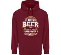 I Brew Beer What's Your Superpower? Alcol Uomo Felpa