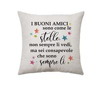 I Buoni Amici Sono Come Stelle Regali di Amicizia per le Donne, Miglior Amica, Andare via Regali, Natale, compleanno per BFF, Bestie, 45 x 45 cm
