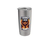 I Burned I Rose I Soared Phoenix Rising Ashes Fire Bird Cool Bicchiere termico in acciaio inox doppia parete