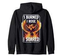 I Burned I Rose I Soared Phoenix Rising Ashes Fire Bird Cool Felpa con Cappuccio