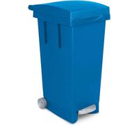 I.C.S. Bidone Spazzatura Pattumiera Rifiuti Differenziata con Coperchio e Ruote Capacità 80 Litri cm. 38x50x80 h colore Blu - C652085