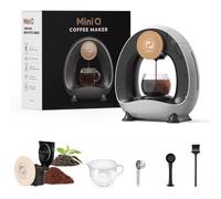 i Cafilas Americano - Mini caffè elettrico per caffè macinato, 2 in 1 Mini One Cup, 120 - 240 ml, colore: grigio argento