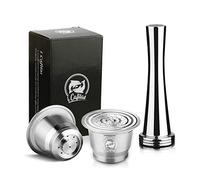 I Cafilas Capsules riutilizzabili in acciaio INOX per Nespresso, Capsule ricaricabili compatibili con Nespresso,2 Capsules+ 1 cucchiaio + 1 spazzola + 1 Tamper (Capsul Tamper)