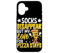 I calzini scompaiono ma il mio amore per la pizza rimane Custodia per iPhone 16