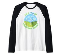 I cambiamenti climatici Sono Un Grande Fan delle Energie rinnovabili - Giornata della Terra Maglia con Maniche Raglan