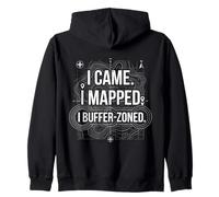 I Came I Mapped. io Buffer-Zoned Funny GIS Specialist Felpa con Cappuccio