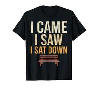 I Came I Saw I SAT Down Sentiero Escursionismo Divertente Campeggio Trekking Maglietta