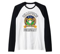 I Campioni Sono Nati a febbraio Baseball Regali di Compleanno Maglia con Maniche Raglan