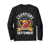 I Campioni Sono Nati nel Mese di Settembre American Football Compleanno Maglia a Manica