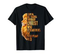 I Can Do all Things Cristo Salvatore Leone Cristiano Religioso Maglietta