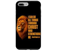 I Can Do All Things Through Christ Bibbia Verse Lion Of Judah Custodia per iPhone 7 Plus/8 Plus