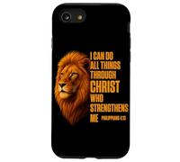 I Can Do All Things Through Christ Bibbia Verse Lion Of Judah Custodia per iPhone SE (2020) / 7/8