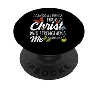 I Can Do All Things Through Christ Buttefly Art Religious PopSockets PopGrip Adesivo