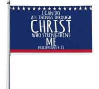 I Can Do All Things Through Christ, Christianty God Bandiera Vacanza Appendere Bandiera Da Esterno Doppia Faccia Bandiere 90X150Cm Per Parete Prato Festival