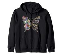 I Can Do all Things Through Christ Floral Butterfly Faith Felpa con Cappuccio