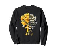 I Can Do all Things Through Christ Girasole Bouquet Art Felpa