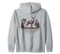 I Can Do All Things Through Christ Natura Felpa con Cappuccio