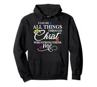 I Can Do all Things Through Christ - Philippians 4:13 Bible Felpa con Cappuccio