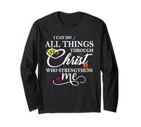 I Can Do all Things Through Christ - Philippians 4:13 Bible Maglia a Manica