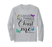 I Can Do all Things Through Christ Sign Philippians 4 13 God Maglia a Manica