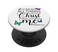 I Can Do All Things Through Christ Sign Philippians 4 13 God PopSockets PopGrip Adesivo