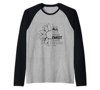 I Can Do all Things Through Christ Sunflower Maglia con Maniche Raglan