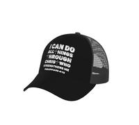 I Can Do all Things Through Christ3 Uomo Donna Snapback cap Confortevole Cappellino da Baseball Traspirante Cappellino con Visiera per Tennis Estivo Sport
