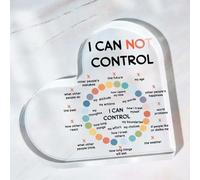 I Can Not Control, Segni e placche in acrilico a forma di cuore, affermazione per la salute mentale, decorazione per la terapia della salute mentale, per sala di trattamento, ufficio, aula