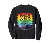 I Can Play 88 Tasti Pianoforte Jazz Music Keyboard Player Compositore Felpa