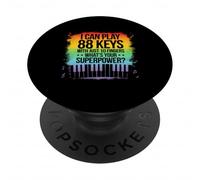 I Can Play 88 Tasti Pianoforte Jazz Music Keyboard Player Compositore PopSockets PopGrip Adesivo