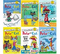 I Can Read Pete the Cat Beginning Reading Six Book Set : Pete the Cat Play Ball, Big Lunch, Sir Pete the Brave, The Surprise Teacher, Snow Daze, Too Cool for School