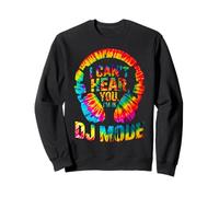 I Can’T Hear You I’M in DJ Mode Tie-Dye Headphones Graphic Felpa