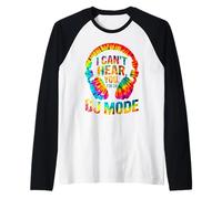 I Can’T Hear You I’M in DJ Mode Tie-Dye Headphones Graphic Maglia con Maniche Raglan
