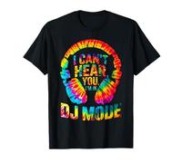 I Can’T Hear You I’M in DJ Mode Tie-Dye Headphones Graphic Maglietta