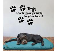 I cani lasciano un segno nel tuo cuore, adesivo decorativo da parete, citazione di un cane carino 45x75cm