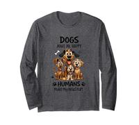 I cani mi rendono felice Gli umani mi fanno male la testa Maglia a Manica