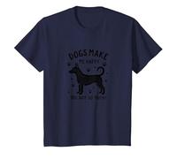 I Cani Mi Rendono Felice, Non così Tanto! Amante degli Animali Divertenti Maglietta, Bambini, Navy, 6 Anni