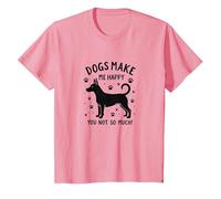 I Cani Mi Rendono Felice, Non così Tanto! Amante degli Animali Divertenti Maglietta, Bambini, Rosa, 12 Anni