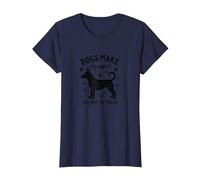 I Cani Mi Rendono Felice, Non così Tanto! Amante degli Animali Divertenti Maglietta, Donna, Navy, L