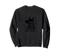 I Cani Rendono la Vita Migliore Amante degli Animali Domestici Felpa, Unisex per Adulti, Nero, XXL