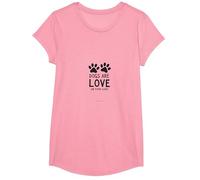 I Cani Sono Amore su Quattro Gambe con Stampa di Zampe, Amante degli Animali Domestici Maglietta, Ragazze, Rosa, XS
